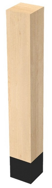 5" X 35.25" Square Leg with Wrought Iron Sleeve Red Oak 5" SQ. X 35.25" H