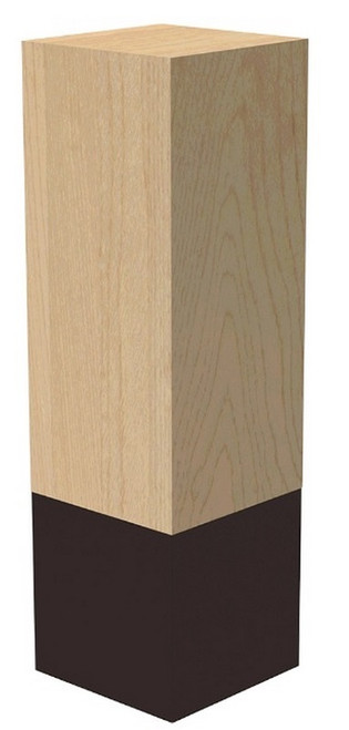 3" X 10" SQ Leg with Oil Rubbed Bronze Sleeve Red Oak 3" SQ. X 10" H