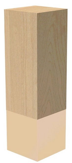 3" X 10" SQ Leg with Gold Sleeve Alder 3" SQ. X 10" H