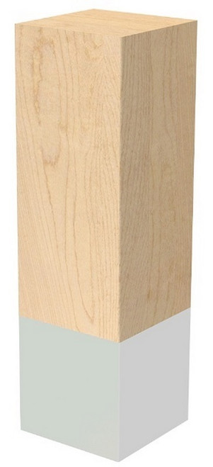 3" X 10" Square Leg with Chrome Sleeve White Oak 3" SQ. X 10" H