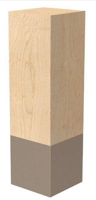 3" X 10" Square Leg with Warm Bronze Sleeve White Oak 3" SQ. X 10" H