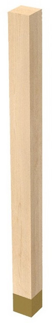 3" X 42.25" Square Leg with Satin Brass Sleeve Cherry 3" SQ. X 42.25" H