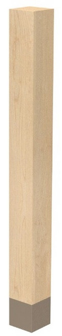 4" X 42.25" SQ. Leg with Warm Bronze Sleeve Red Oak 4" SQ. X 42.25" H