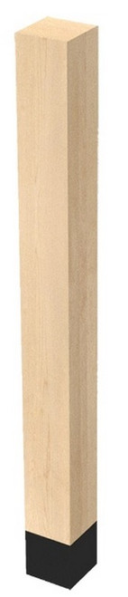 4" X 42.25" Square Leg with Wrought Iron Sleeve Red Oak 4" SQ. X 42.25" H