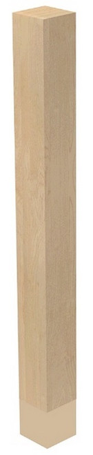 4" X 42.25" SQ Leg with Gold Sleeve Alder 4" SQ. X 42.25" H