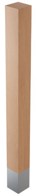 3" x 35.25" Square Leg w/4.5" Natural Aluminum Sleeve Red Oak 3" SQ x 35.25" H