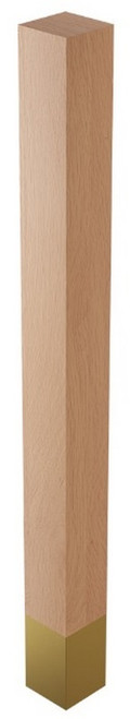 3" x 35.25" Square Leg w/4.5" Satin Brass Sleeve Red Oak 3" SQ x 35.25" H