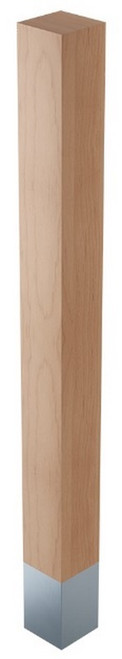 3" x 35.25" Square Leg w/4.5" Brushed Aluminum Sleeve Alder 3" SQ x 35.25" H