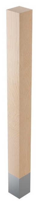 3" x 35.25" Square Leg w/4.5" Natural Aluminum Sleeve Hard Maple 3" SQ x 35.25" H