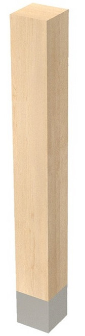 5" X 42.25" Square Leg with Brushed Aluminum Sleeve Red Oak 5" SQ. X 42.25" H