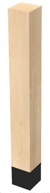 5" X 42.25" Square Leg with Wrought Iron Sleeve Hard Maple 5" SQ. X 42.25" H