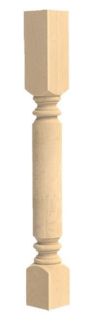 Plain Roman Classic Island Column Hickory 3.75" SQ. X 35.25" H