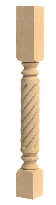 Roped Roman Classic Island Column Alder 3.75" SQ. X 35.25" H