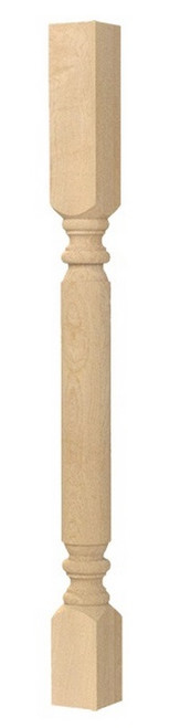 Small Diameter Plain Roman Classic Island Column Red Oak 2.75" SQ. X 35.25" H