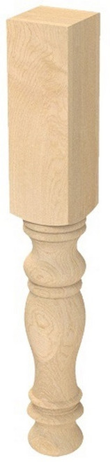 Large Diameter English Country Island Column Alder 5" SQ. X 35.25" H