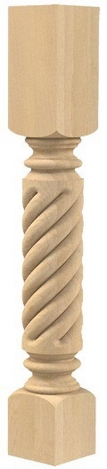 Large Diameter Roped Roman Classic Island Column Alder 5" SQ. X 35.25" H