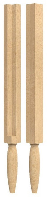 Petite Notched Jacobsen Vanity Column Hard Maple 2.25" SQ. X 34.5" H