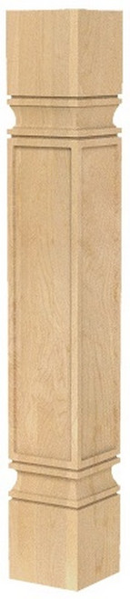 Large Diameter Bungalow Island Column Red Oak 5" SQ. X 34.5" H