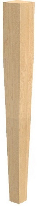 4 Sided Square Tapered Column Hickory 3.75" SQ. X 35.25" H