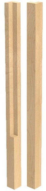 Notched 2" Square Island Column Red Oak 2" SQ. X 34.5" H