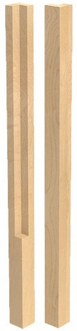 Notched 2" Square Island Column Cherry 2" SQ. X 34.5" H