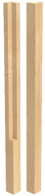 Notched 2" Square Island Column Hard Maple 2" SQ. X 34.5" H