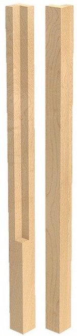 Notched 2" Square Island Column White Oak 2" SQ. X 34.5" H