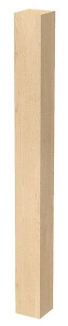 4 Inch Square Bar Column Hard Maple 4" SQ. X 42.25" H