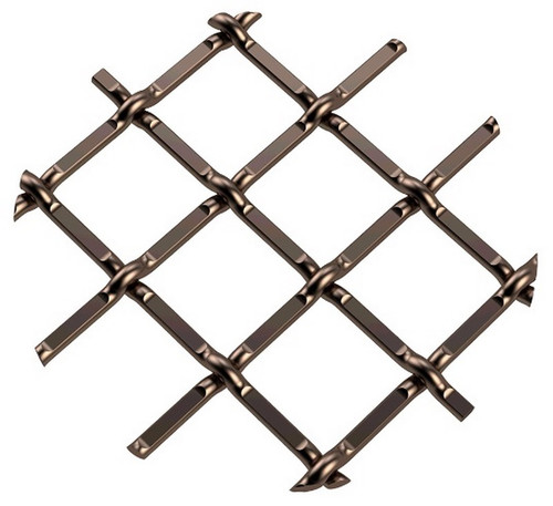 .5" Round Single Diamond Decorative Grille Antique Brass, 18" W x 48" L Sheet 18" W X 48" L