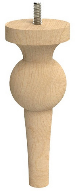 6" Perle Foot with Bolt Hardwood 2.25" Diam. X 6" H