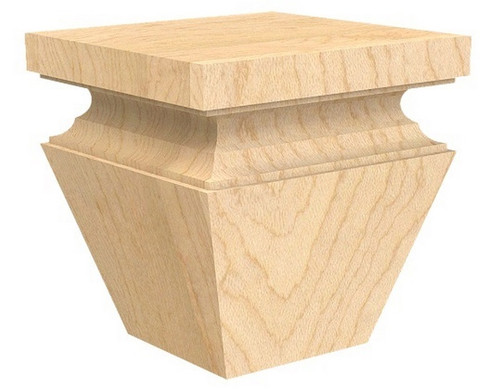 Nouveau Square Bun Foot Alder 4" SQ. X 4" H