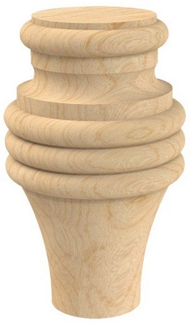 Country French Tall Bun Foot Hard Maple 3.625" Diam. X 6" H