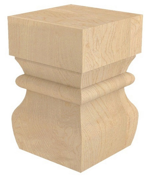 Kensington Bun Foot Hard Maple 3" SQ. X 4.5" H