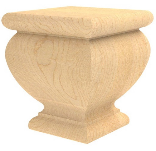 Square Lille Bun Foot Alder 4" SQ. X 4.5" H