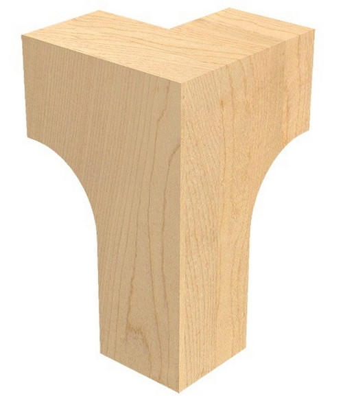 Craftsman Corner Bun Foot Hard Maple 3.75" Each Direction X 6" H