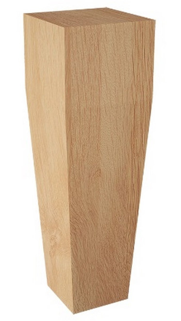 Square Tapered Bun Foot Red Oak 1.875" SQ. X 6" H