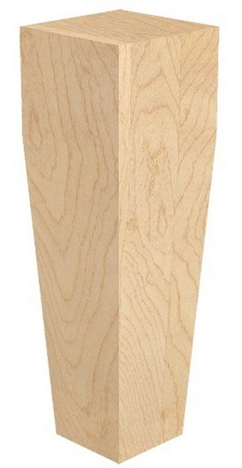 Square Tapered Bun Foot Hard Maple 1.875" SQ. X 6" H