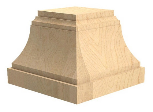 6" Craftsman Bun Foot Red Oak 6" SQ. X 4.5" H