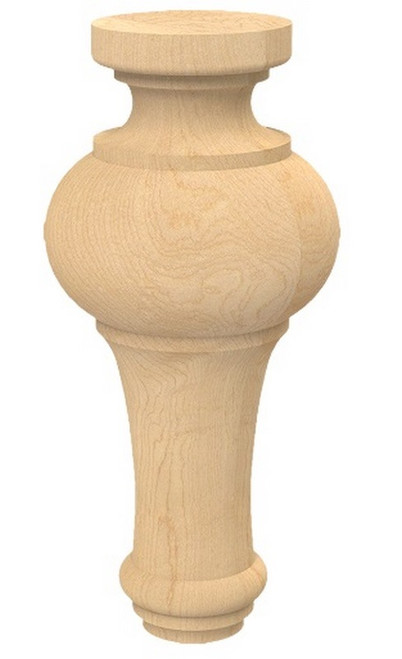 8" Bella Plain Bun Foot Hard Maple 3.75" Diam. X 8" H