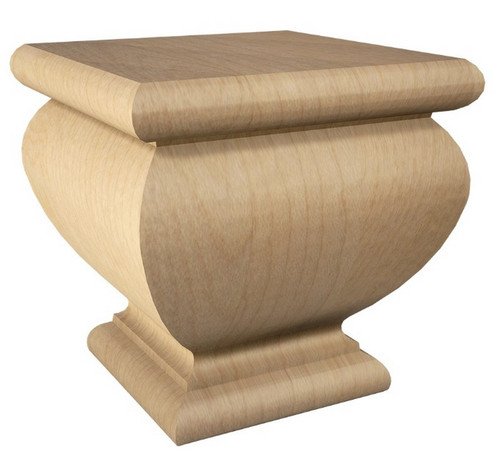 4" Square Lille Bun Foot Alder 4" SQ. x 4" H