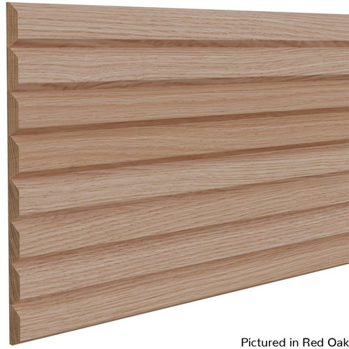 1-1/2" Tall Bevel Slat Tambour Red Oak 12" W x .75" T x 48" L