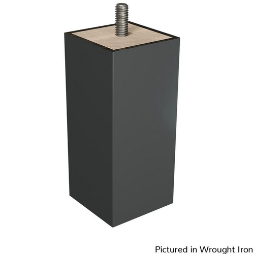 2" SQ. x 4.5" H Square Foot with Metal Sleeve and Bolt Flat Black 2" Square x 4.5" H