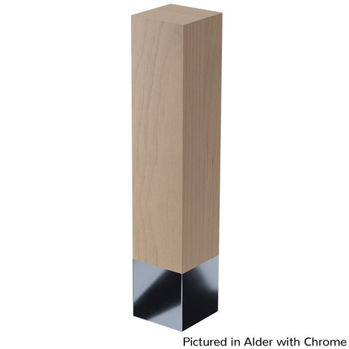 2" x 10" Square Leg with Metal Sleeve Alder/Chrome 2" Square X 10" H