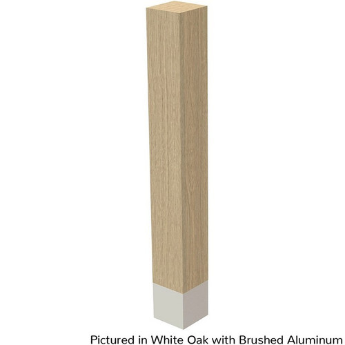 3" x 24" Sq Leg with Brushed Aluminum Sleeve Walnut 3" Square X 24" H