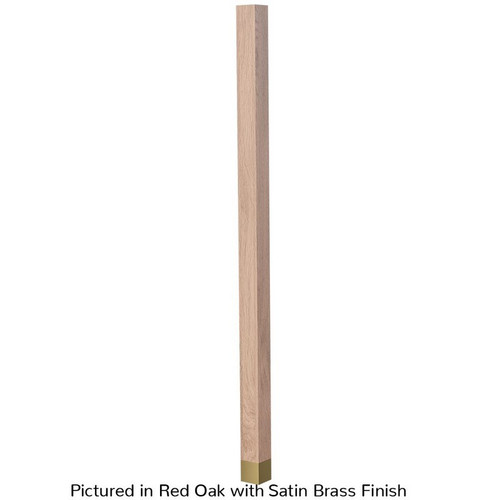 2" x 42.25" Square Leg with Satin Brass Sleeve Red Oak 2" Square x 35.25" H