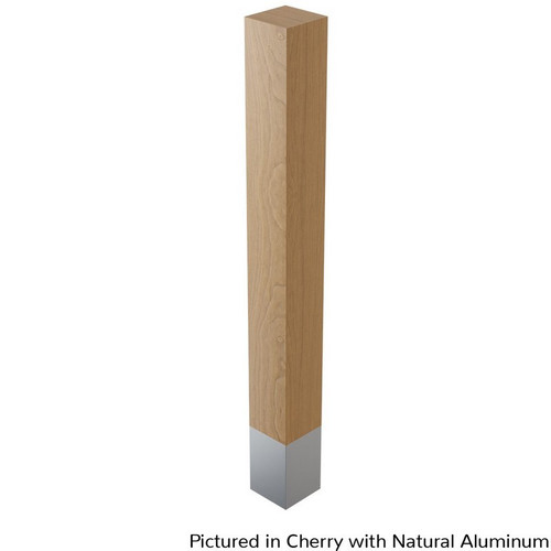 3" x 29" Square Leg w/4.5" Natural Aluminum Sleeve Cherry 3" Square x 29" H