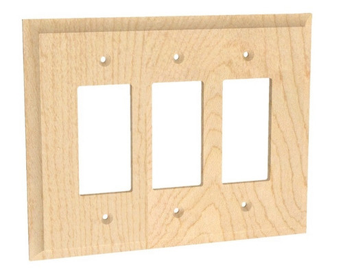 Triple Levington Switch Plate Alder 7.313" W x .375" T x 5.75" H