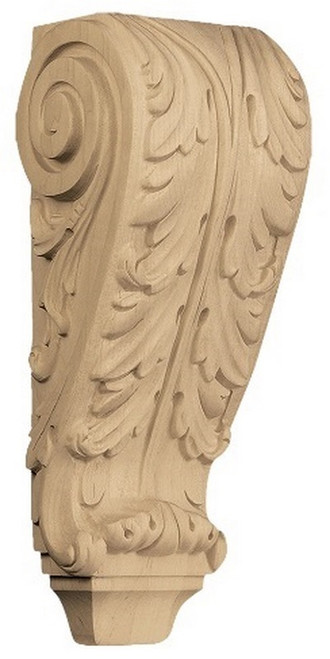 Large Acanthus Corbel Hard Maple 6" W X 4.875" D X 14" L