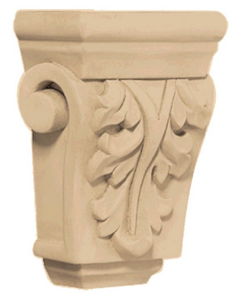 Petite Acanthus Hand Carved Corbel Cherry 3" W X 1.75" D X 4.5" L