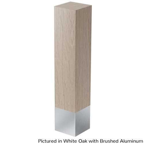 Small Bauhaus Bracket with Brushed Aluminum Arch White Oak 2.125" W x 7" D x 9" L